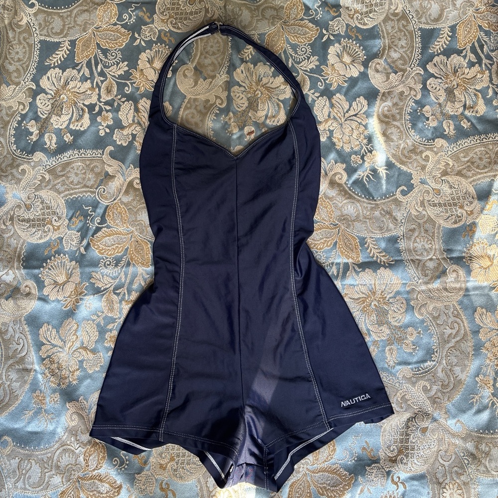 Adidas Blue Vintage-Inspired One Piece Swimsuit
